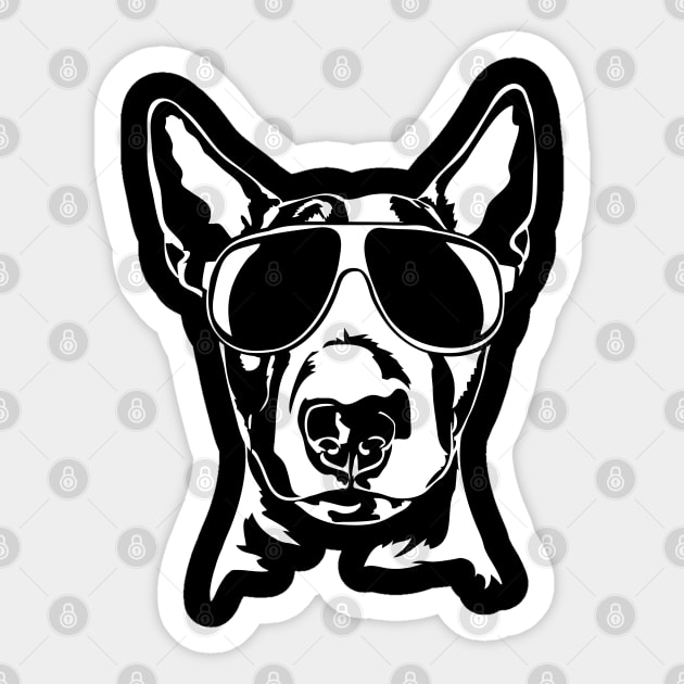 English Bull Terrier sunglasses cool dog Sticker by wilsigns